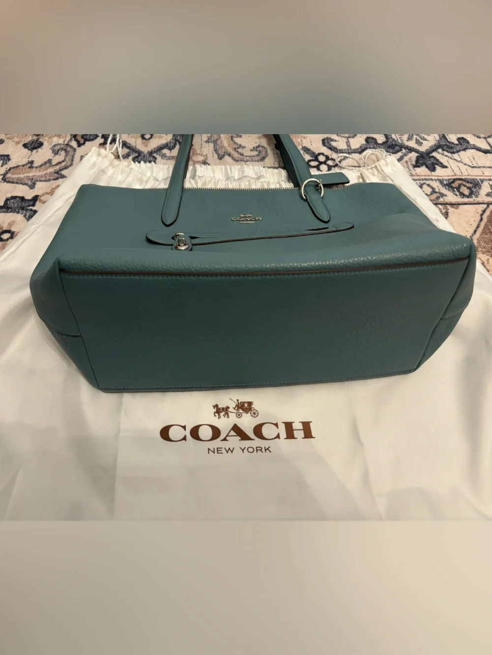 Coach Pebbled Leather Taylor tote marine